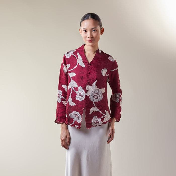 Alyssa Maroon — Kebaya Kurung Batik Viscose