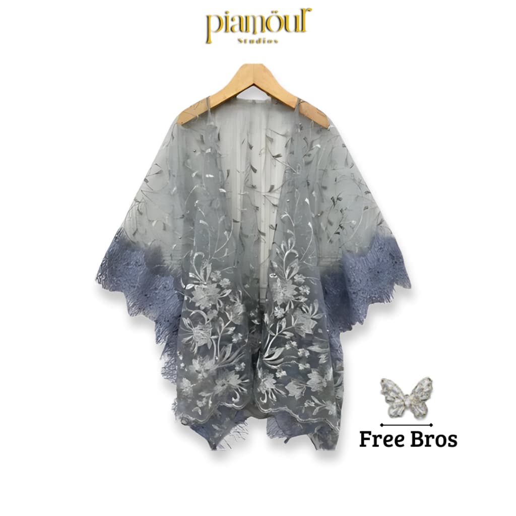 PIAMOUR Outer Kondangan Cardigan Hijab Kebaya Modern Brokat Wisuda Kekinian Kardigan Brukat Aesthetic Hijab Jumbo Remaja Bridesmaid